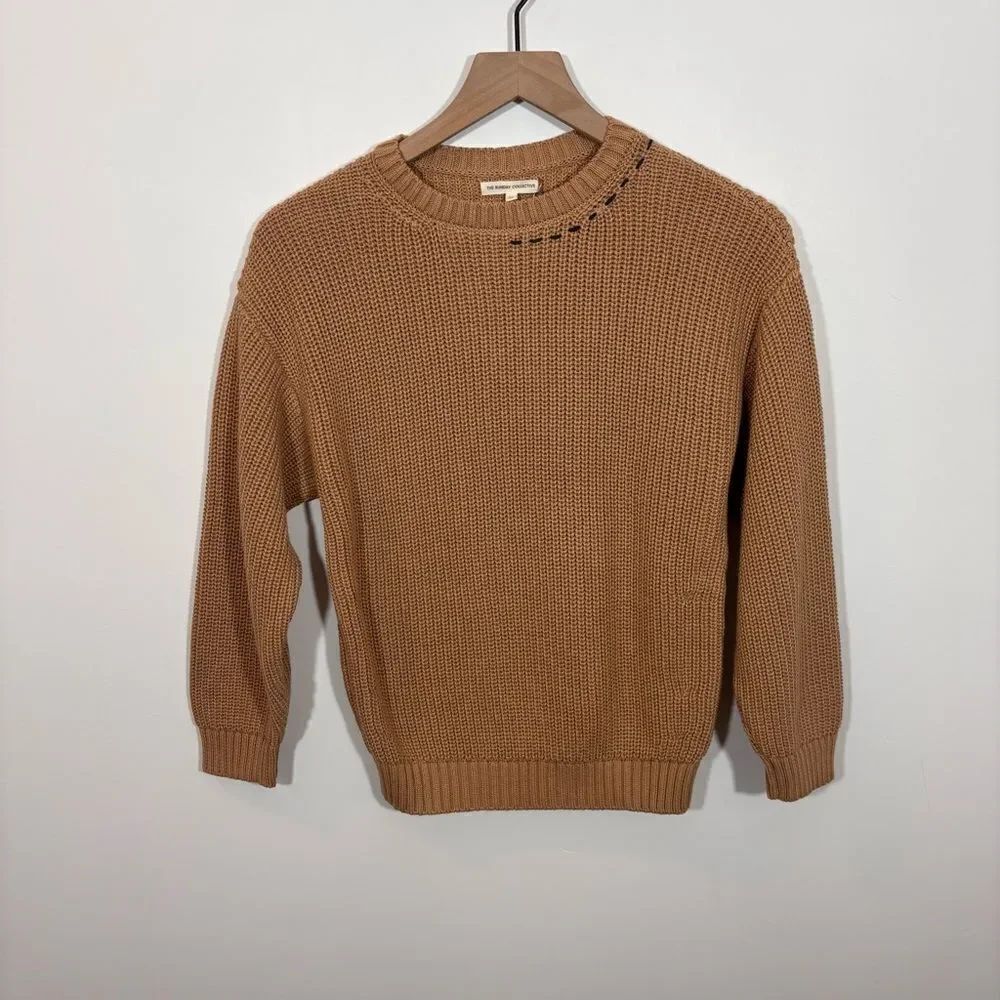 The Sunday Collective Beige Knit Sweater Size 8 Unisex NEW Cotton
